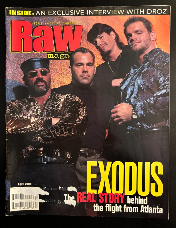 WWF RAW Magazine - April 2000 - EXODUS!  Poster still attached!