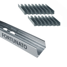 Montante C Standard 2 m Profilo Preforato Sp 0,6 mm Fissaggio Cartongesso 16 Pz