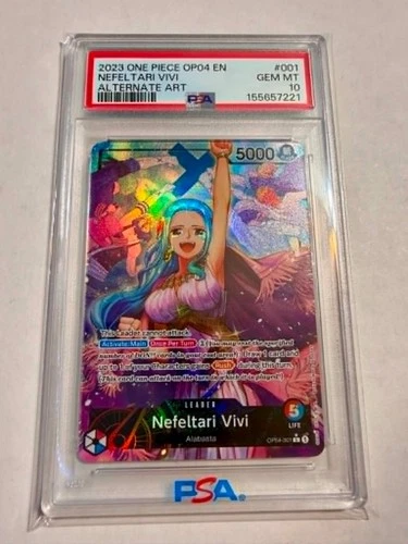 2023 One Piece Nefeltari Vivi Leader Alternate Art OP04-001 PSA 10