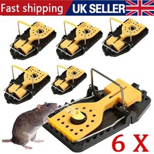 6 x Super Large Heavy Duty Snap Mouse Rat Traps Rat Bait Rats Catcher Reusable