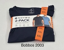 Soybu Men's 2-pack 4-Way Stretch Moisture Wicking Active Tee, Dark Blue/Blue,XXL