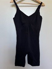 HONEYLOVE Size Large Mid Thigh Black Bodysuit Shapewear