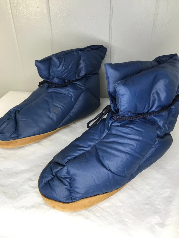 Zapatillas de plumón de ganso Eddie Bauer vintage de los 80 para hombre MD 8 - 9,5 zapatos aislados acogedores Foto 2 de 4