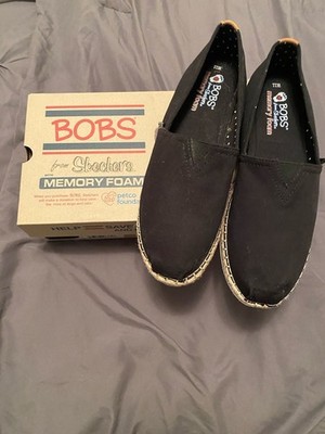 Skechers BOBS Women's Breeze Black Espadrille Slip-On Memory Foam Size 11 Wide
