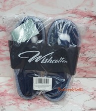 New Sealed Wishcotton Women's Navy Blue Memory Foam Thong Cozy Slippers Size M