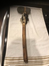 Vintage Handmade Tomahawk Stone Head 21" overall length Stone head is 6" x 3.75