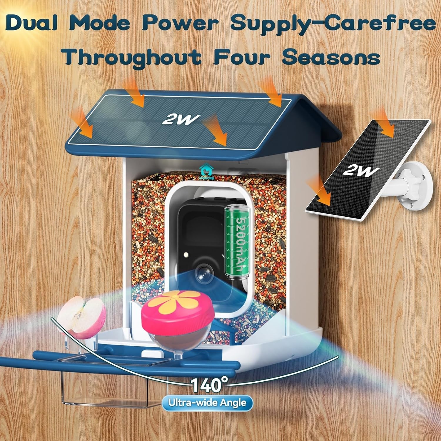 Smart Bird Feeder with AI Camera - 2K HD Video