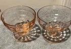 Anchor Hocking USA Block Optic Pink Sherbets Depression Era Qty (2)