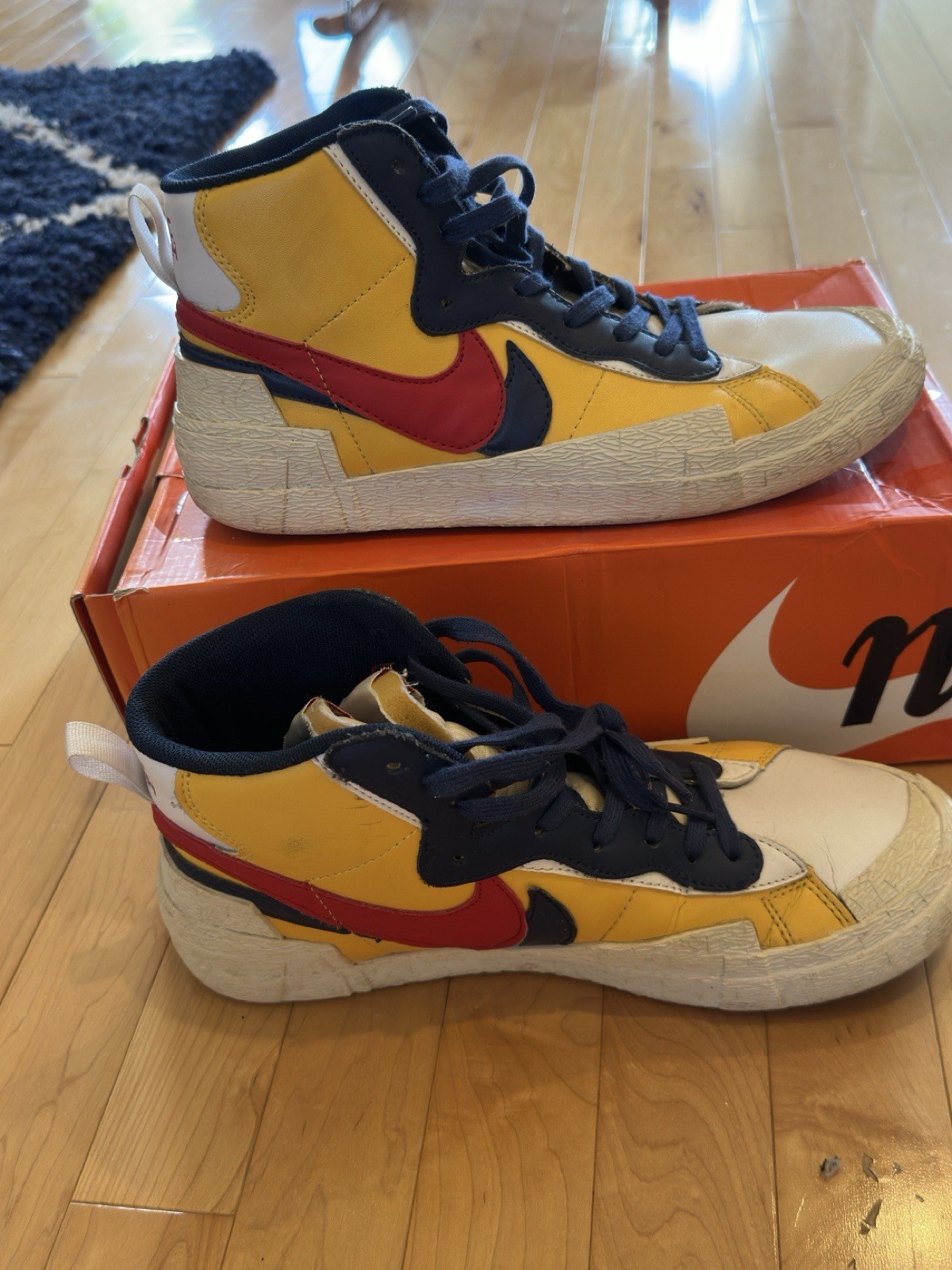 SACAI X NIKE Nike x Sacai Blazer Mid Snow Beach Maize rosso navy taglia 9 5 sneakers BV0072 700