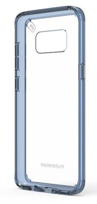 PureGear - Slim Shell Pro for Samsung Galaxy S8 - Clear/Blue (61755)