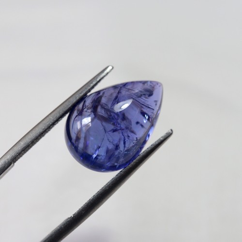 13.8 Carat Natural Blue Tanzanite Pear Shape Cabochon 18.1x12.4x7.6 MM - Picture 8 of 10