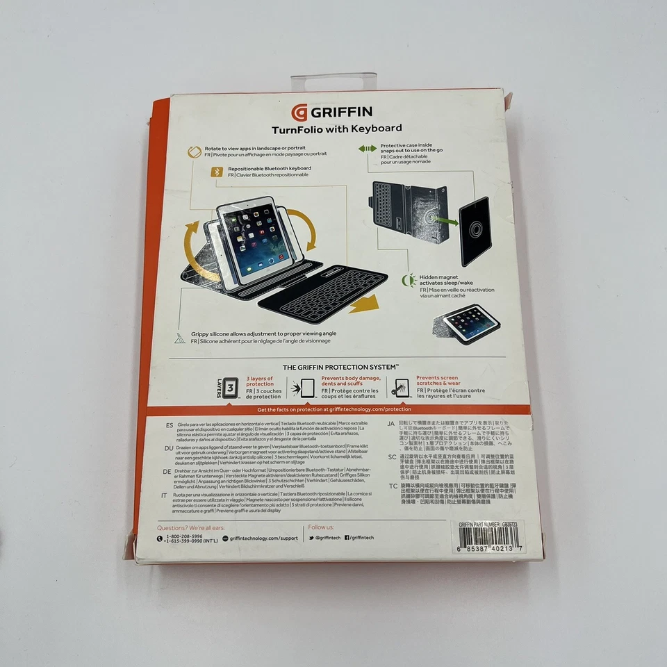 Griffin TurnFolio Apple iPad Air Rotating Case Keyboard Snap Out Drop Protection - Image 4 of 4