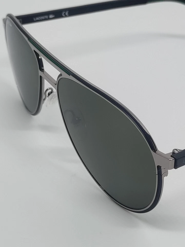 Gafas de sol piloto Lacoste para hombre brillantes de metal/gris/verde - L193S 035 sexy 🔥 Foto 4 de 4