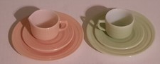 2 Hazel Atlas Little Hostess Child's 3 Piece Pink 3 Piece Green Vintage 6 Piece