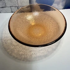 Fire and Light Recycled Art Glass Serving Bowl 11” Copper Orange