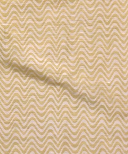 RAOUL TEXTILES Waves Chartreuse Green Voile Hand Printed Remnant New