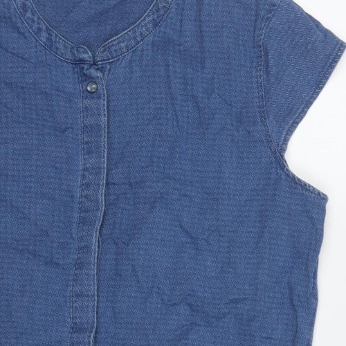 VERO MODA Womens Blue Cotton Shift Size M Round Neck Snap - Picture 5 of 10