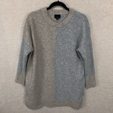 Lumiere Colorblock  Sweater Dress Women Small Beige Gray Long Sleeve Minimalist