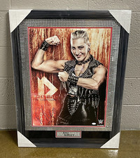 Rhea Ripley Signed & Inscribed Framed WWE The Nightmare 18x24 Poster JSA COA
