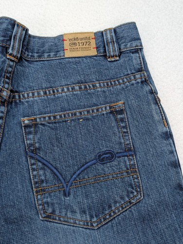 Vintage Y2K ECKO UNLTD. Denim Foundry 1972 Blue Denim Jeans Boys Size 16 - Picture 8 of 12