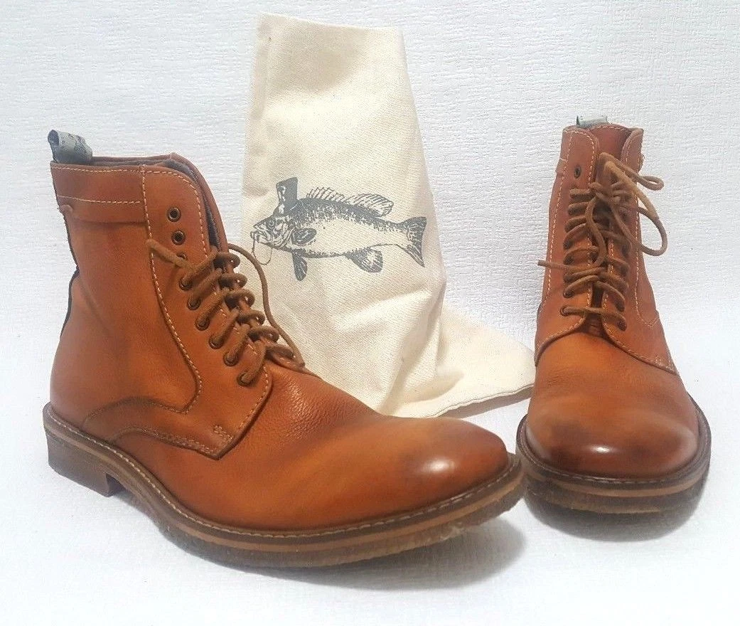 Northern Cobbler Leather Boots Loach Tan Petrol Mens Size US 10 EU