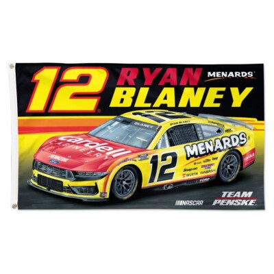 Ryan Blaney #12 Nascar Car Racing Menards 3x5 FT Flag Wall Decore Banner