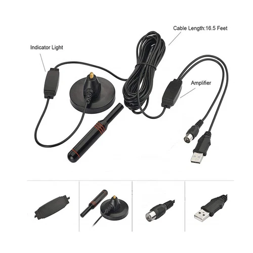 Digital TV DVB-T2 Antenne mit Verstärker HD 4K 1080P TV Zimmerantenne VHF/UHF - Bild 5 von 8