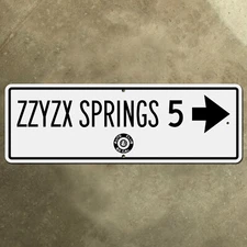 ACSC Zzyzx Springs California highway road sign 1945 US 91 466 I-15 Mojave 36x12