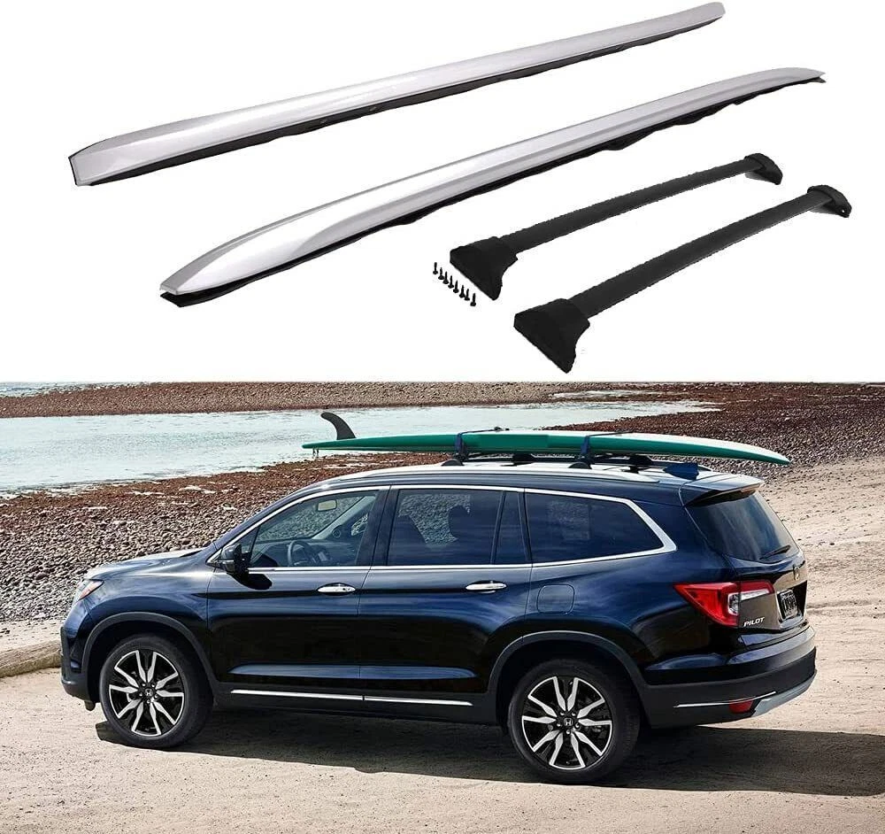 4Pcs Fits for 2016 2022 Honda Pilot Roof Side Rail Racks Cross