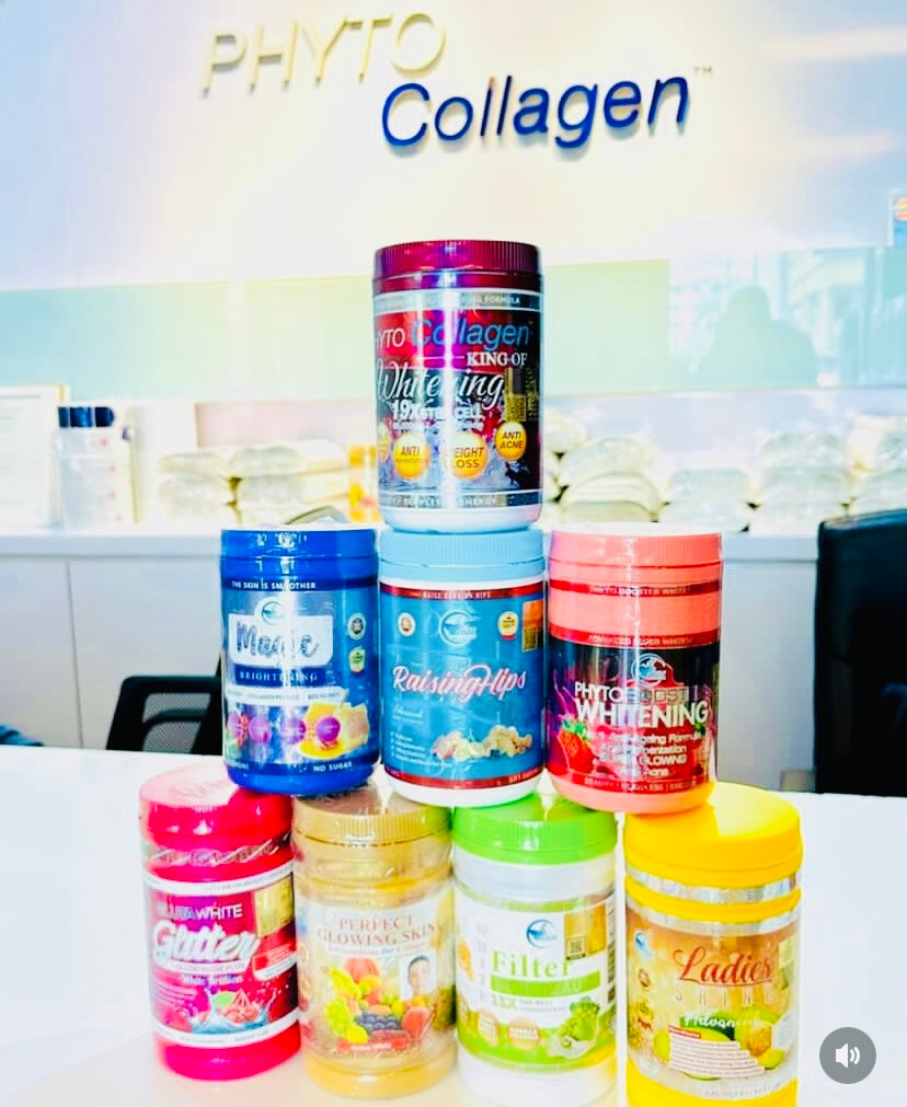 Lot De 2 Boîtes Phyto Collagen Booster & Snow White - Poudre éclaircissante Anti-taches, 800g Chacune