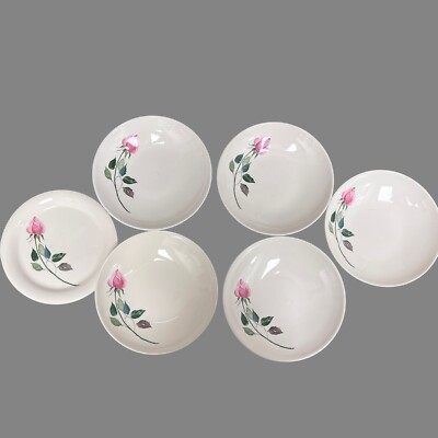 Homer Laughlin Eggshell Dubarry Rose Cunningham 5 bowls 8.5'  1 lunch plate 8'