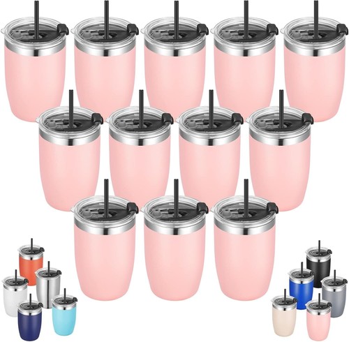 Colorful 12 Pack Kids Travel Tumblers - Vacuum Insulated Stainless Steel Cups - Picture 3 of 9