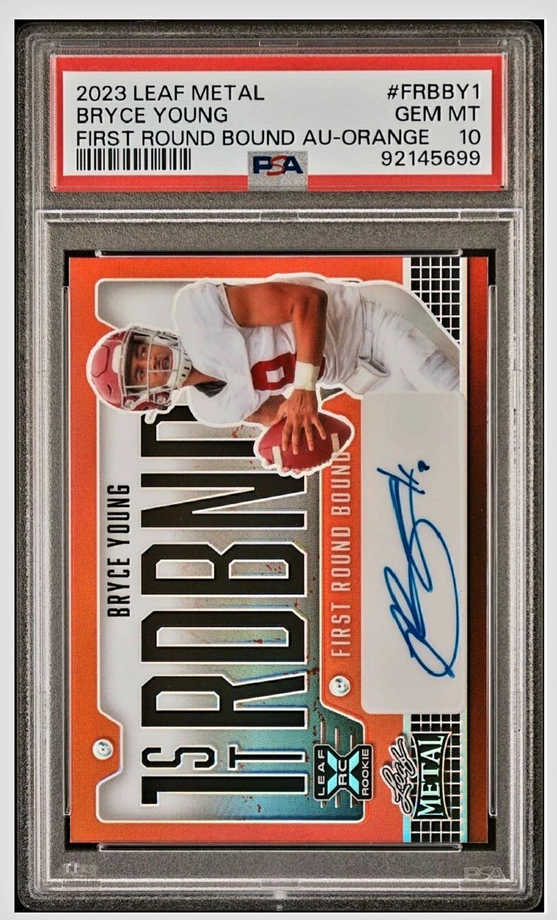 Bryce Young Leaf Metal First Round Bound Autographs #FRBBY1 Orange