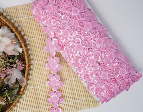Daisy Chain 35mm W Fine Flower Lace Trim 2 Yrd Multicolor Add Touch of Springtim - Picture 2 of 91