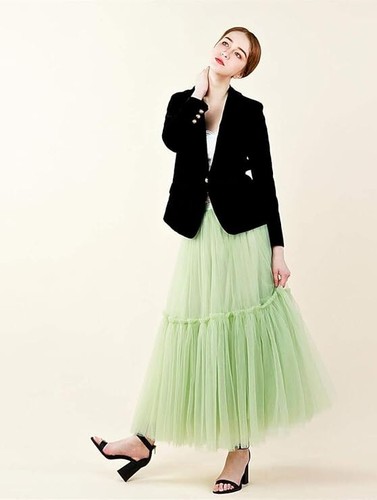 Simple Women's Vintage Soft Tulle Petticoat One Line Long Prom Party Tutu Skirt - Picture 31 of 41