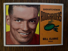 1964 TOPPS CFL FOOTBALL CARD #66 BILL CLARKE Saskatchewan Roughriders