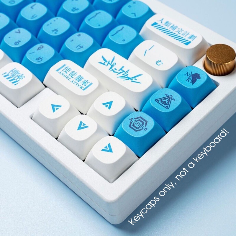 Anime EVA-00 NEON GENESIS MA Ball Shape PBT Keycaps for MX Mechanical Keyboards