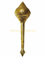 Pure Brass Mace Hanuman Gada Weapon Puja Hindu Altar Persian Wicca Pagan Ritual