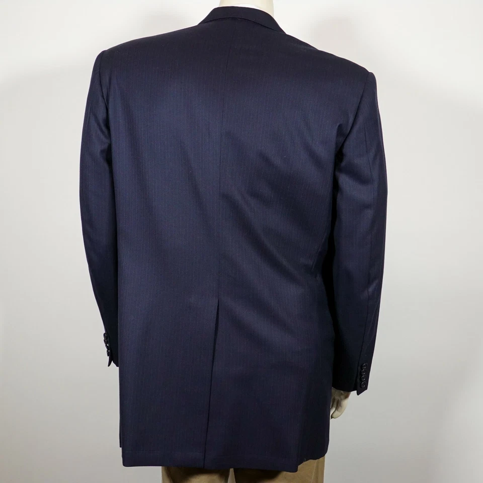 Jaqueta/blazer 42L Bullock&Jones Oxxford roupa azul marinho listra lã - Imagem 2 de 4