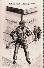 Military Soldier on the Waiting Vintage RPPC B168