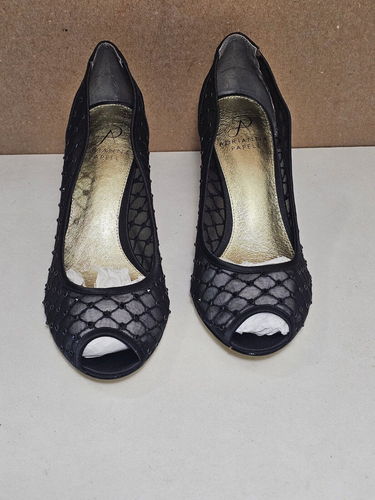 Neu Papell Damenschuhe Größe 8,5 schwarz zehenfrei Ledersohle Pumps Sandale Absatz - Bild 5 von 8