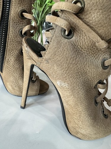 giuseppe zanotti Brown Textured Suede Lace-up Ankle Boot - Picture 7 of 10