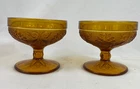 TIARA Indiana Glass Amber SANDWICH Glass 3 1/4" Sherbet - SET OF 2