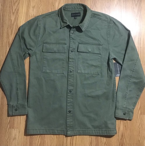 No Boundaries Heavy Canvas Over Shirt Jacket Olive Green Men S Oversize Fit NWT