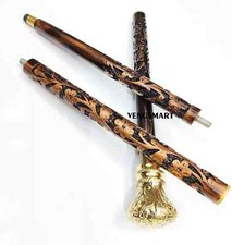 Designer Walking Stick Carved Victorian Wooden Cane For Men Women Gift Item