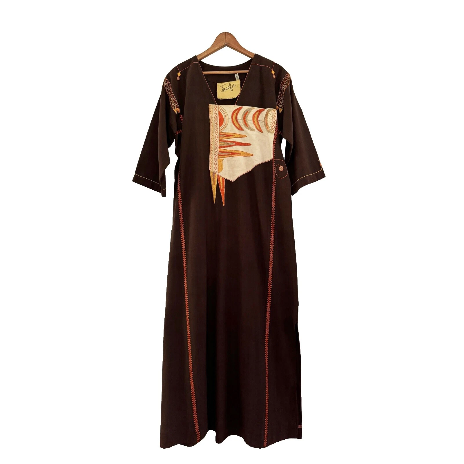 Vestidos Vintage de tamaño regular Marrón caftán para mujeres