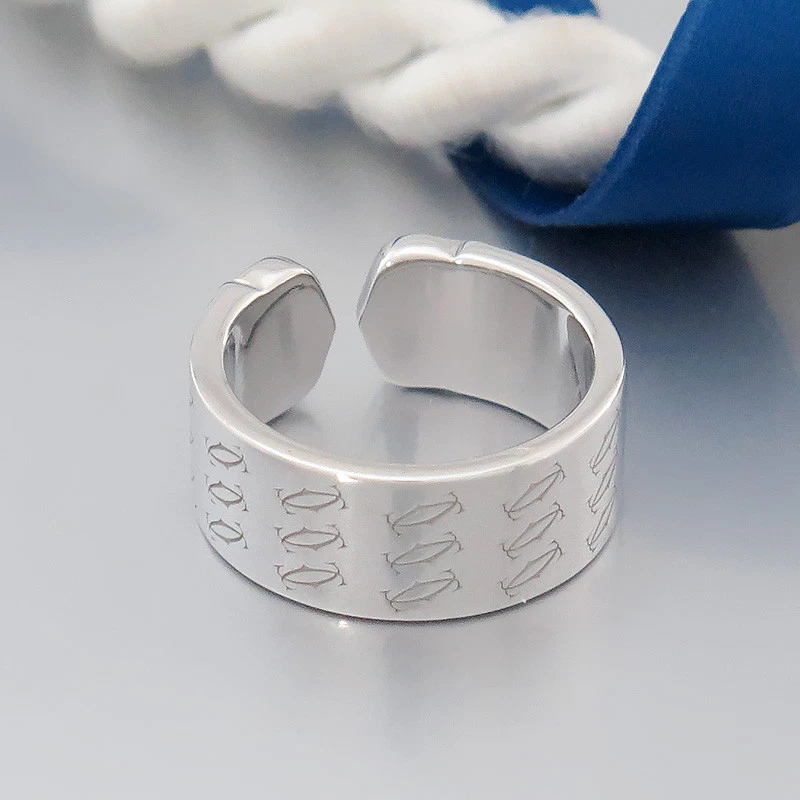 Anello CARTIER Doppia C Oro Bianco 18K 750 Misura 51 (16 2 mm Ø)