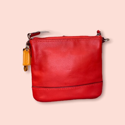 Coach Park Leather Swingpack Crossbody Turn-Lock Small Vermillion