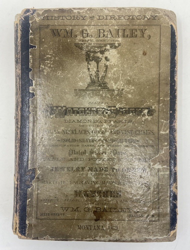 SELTEN antik WM. G. Bailey Geschichte und Verzeichnis von Montana 1879 Helena MT - Bild 13 von 14