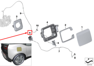 NEW BMW I3 I01 CHARGING SOCKET COVER ACTUATOR DRIVE 7309680 